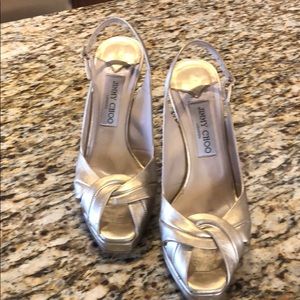 Jimmy Choo Gold metallic heels